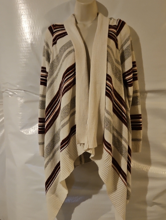 torrid Sweaters - Torrid Striped Open Front Waterfall Cardigan